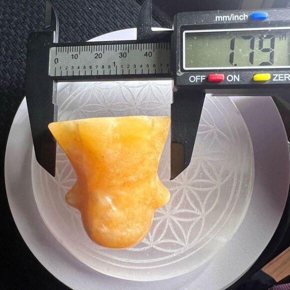 Yellow Calcite Crystal Ghost Carving‎ - Picture 10 of 13